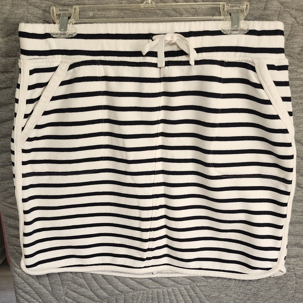 Talbots Black and White Striped Mini Skirt
